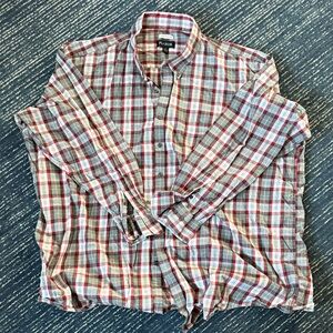 Jos. A. Bank Red and Gray Plaid Men's Shirt